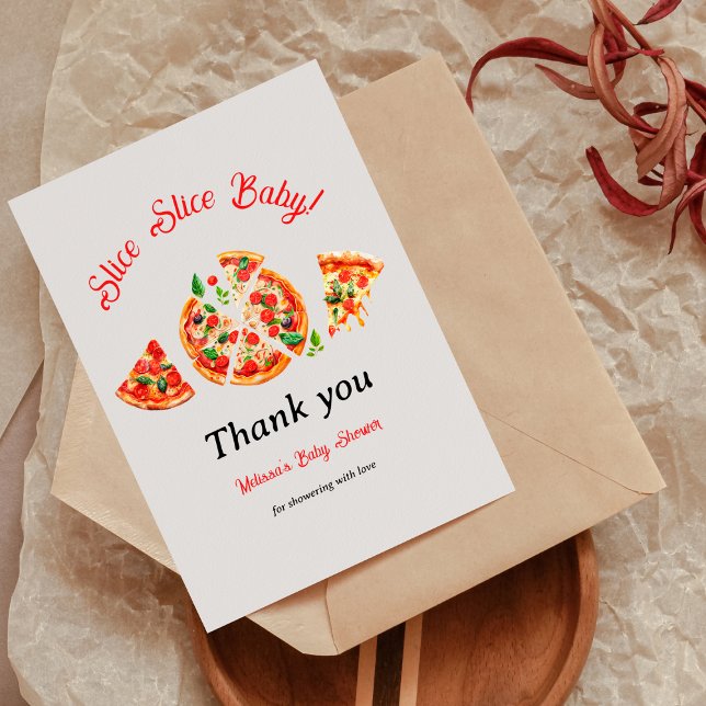 Moderne italienische Pizza Party Slice Slice Baby  Dankeskarte (Von Creator hochgeladen)