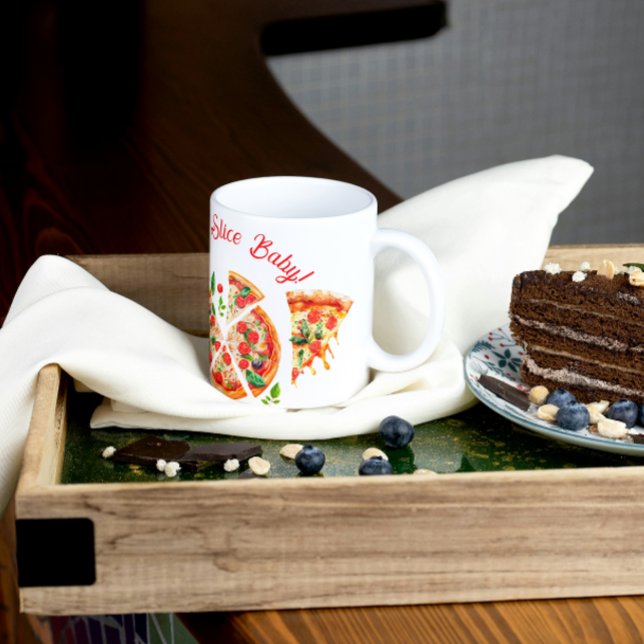Moderne italienische Pizza Party Slice Slice Baby  Kaffeetasse (Von Creator hochgeladen)