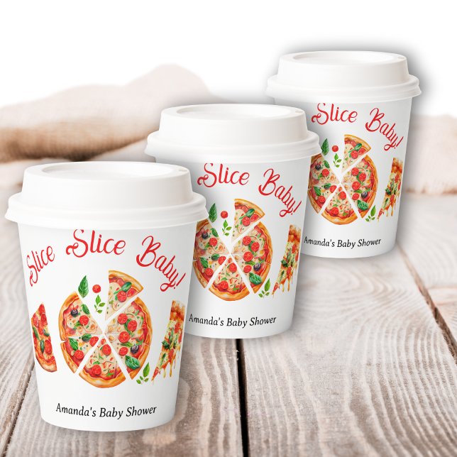 Moderne italienische Pizza Party Slice Slice Baby  Pappbecher (Von Creator hochgeladen)
