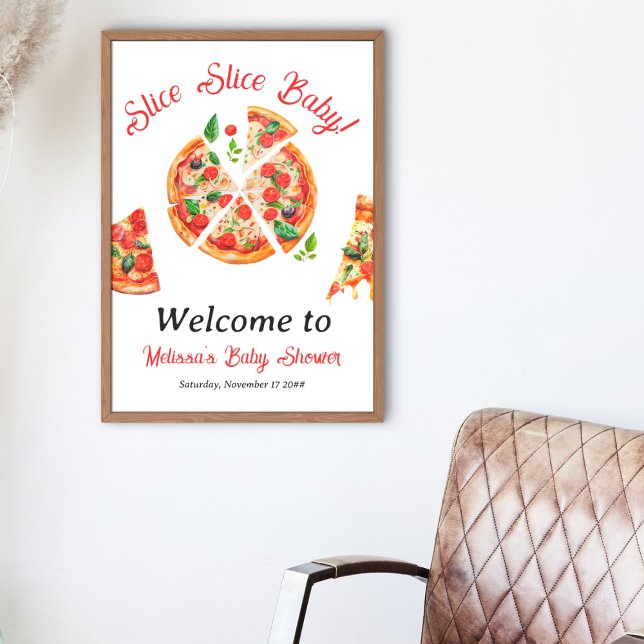 Moderne italienische Pizza Party Slice Slice Baby  Poster (Von Creator hochgeladen)