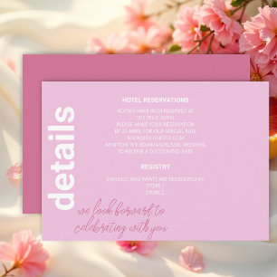 Moderne italienische Sommer-Hochzeitdetails Begleitkarte
