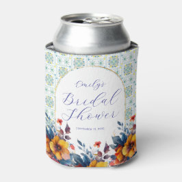 Moderne italienische Tiles Blue Floral Cooler Dosenkühler