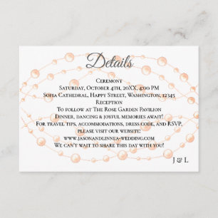 Moderne Ivory-Blush Romantische Perlmutt - Neutral Begleitkarte