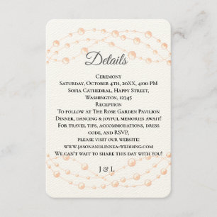 Moderne Ivory-Blush Romantische Perlmutt - Neutral Begleitkarte