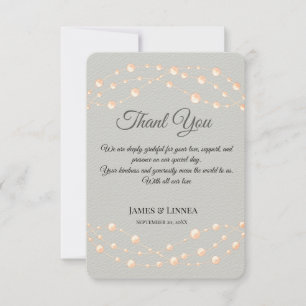 Moderne Ivory-Blush Romantische Perlmutt - Neutral Dankeskarte