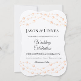 Moderne Ivory-Blush Romantische Perlmutt - Neutral Einladung