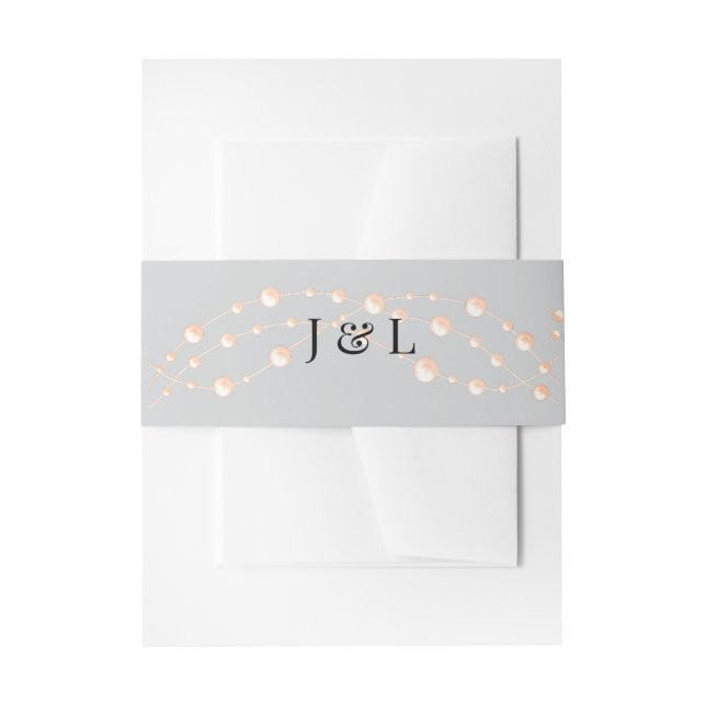 Moderne Ivory-Blush Romantische Perlmutt - Neutral Einladungsbanderole (Vorderseite Beispiel)