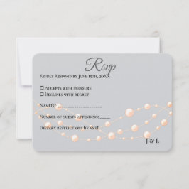 Moderne Ivory-Blush Romantische Perlmutt - Neutral RSVP Karte
