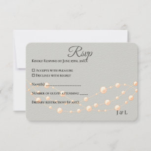 Moderne Ivory-Blush Romantische Perlmutt - Neutral RSVP Karte