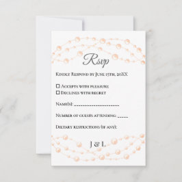 Moderne Ivory-Blush Romantische Perlmutt - Neutral RSVP Karte