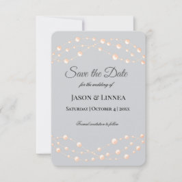 Moderne Ivory-Blush Romantische Perlmutt - Neutral Save The Date