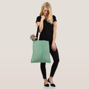 Moderne Jade Green Striped All-over-Print Tote-Tas Tasche