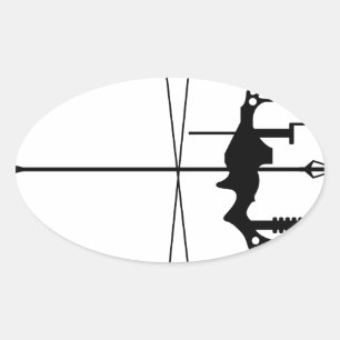 Moderne Jagdbows und -pfeile Ovaler Aufkleber