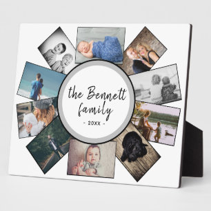 Moderne Jahresfamilie bewahrt 10 FotoCollage Fotoplatte