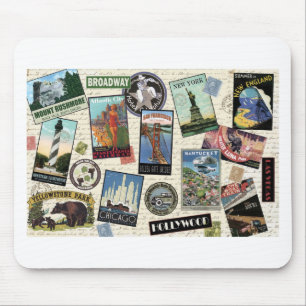 Moderne Jahrgangsreisen USA Mousepad