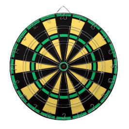 Moderne jamaikanische Farben Schwarz Grün und Gold Dartscheibe