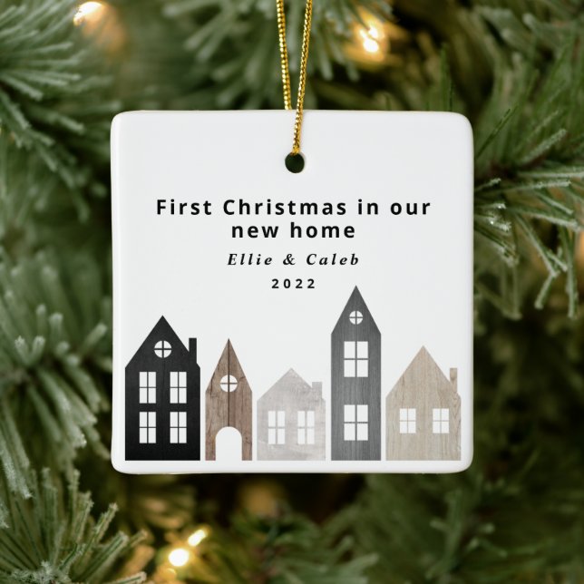 Moderne japandi 1. Weihnachten Nordic Häuser stilv Keramikornament (Baum)