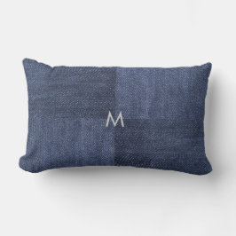 Moderne Jeans mit blauen Jeans mit Monogramm Lendenkissen