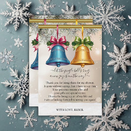 Moderne Jingle Bells Christmas Ornament Baby Showe Dankeskarte