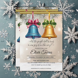 Moderne Jingle Bells Christmas Ornament Baby Showe Einladung