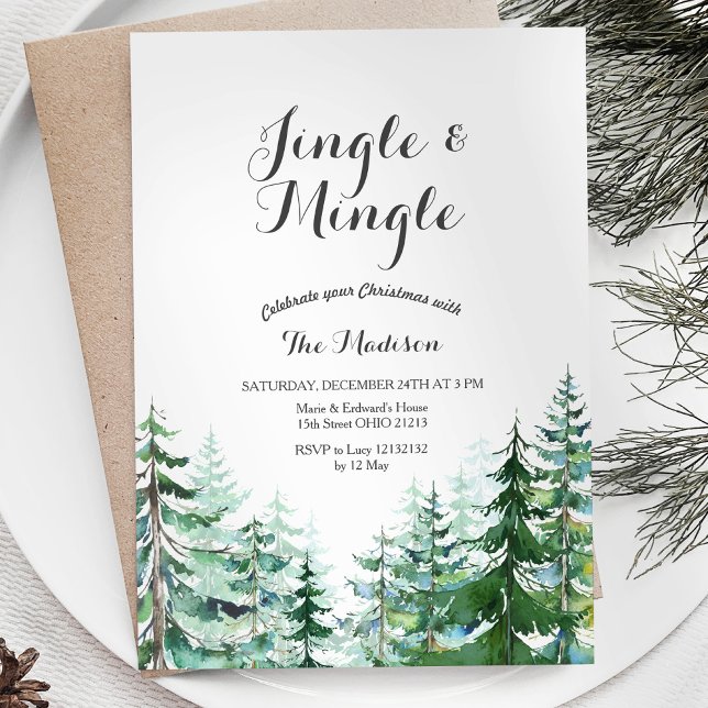 Moderne Jingle & Mingle Weihnachten-Party Einladun Einladung (Von Creator hochgeladen)