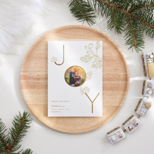 Moderne Joliday Foto Foliage Gold Card Karte