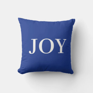 Moderne Joy-Kalligrafie auf Blau Kissen