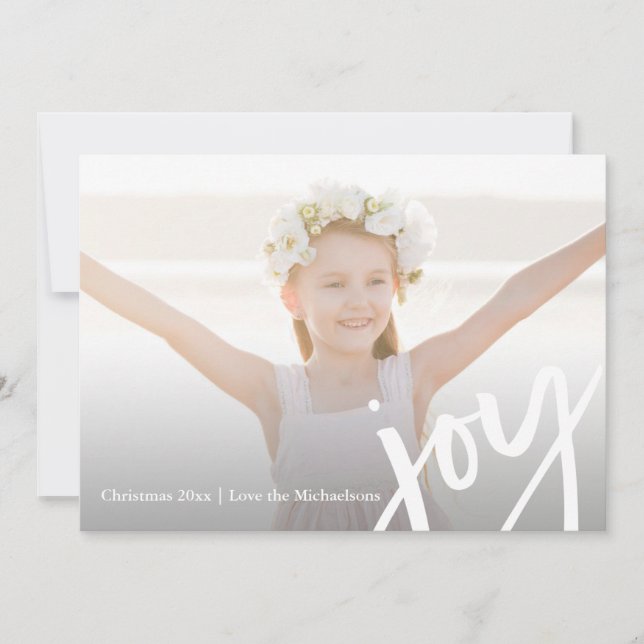 Moderne Joy Typografie Elegantes Foto Weihnachten (Vorderseite)