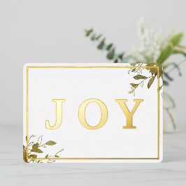 Moderne Joy Watercolor Blätter Einfach Folien Feiertagskarte