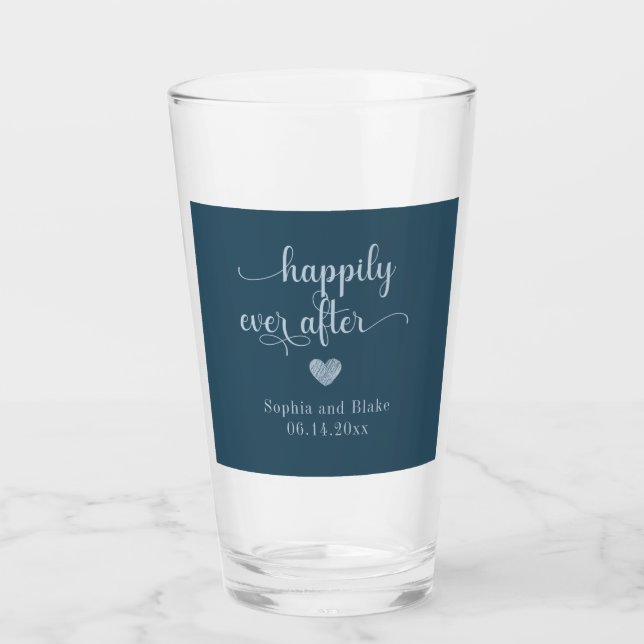 Moderne Joyeux Jamais Après Le Verre Mariage (Devant)