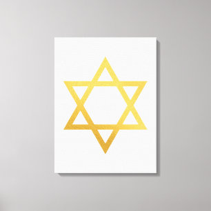 Moderne jüdische Wandkunst in Gold - Teil 2 von 3 Leinwanddruck