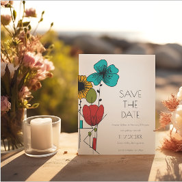 Moderne Jugendstil-Save the Date Einladung