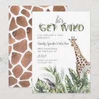 Moderne Jungle Greenerie | Giraffe Birthday