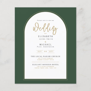 Moderne Juniper Green Wedding Einladung