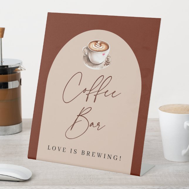 Moderne Kaffee-Bar Liebe ist das Brechen von Braut Sockelschild (In Situ)
