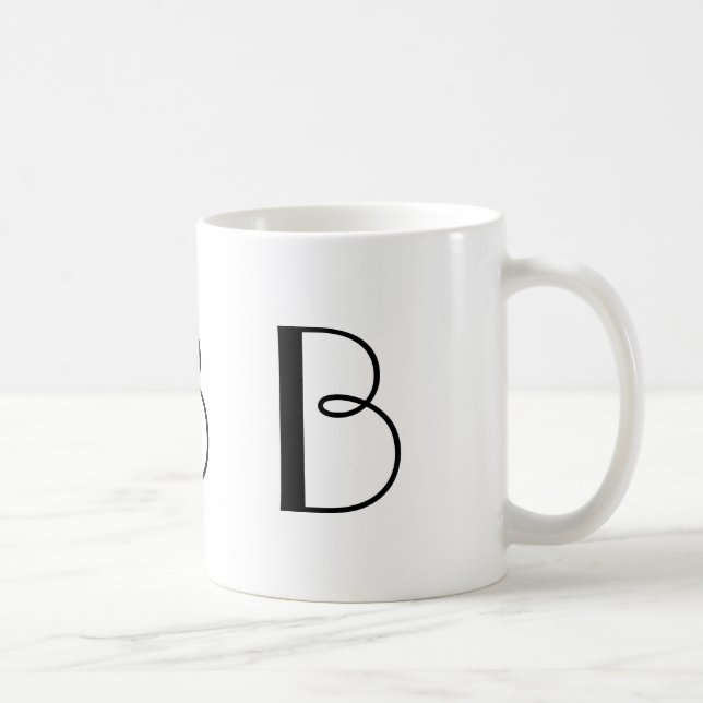 Moderne Kaffee-Schwarzweiss-Tasse des Monogramm-B Kaffeetasse (Rechts)
