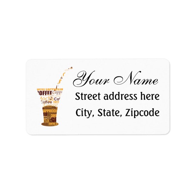 Moderne Kaffeemaschine Adressaufkleber (Vorne)