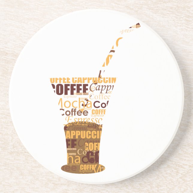 Moderne Kaffeemaschine Sandstein Untersetzer (Vorne)