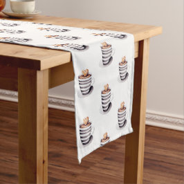 Moderne Kaffeetasse Mittelgroßer Tischläufer