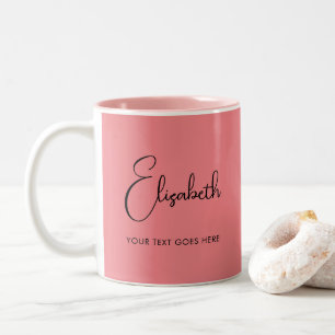Moderne Kaffeetassen Skript Text Name Trendy