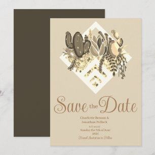 Moderne Kakteen & Succulents Wedding Save The Date
