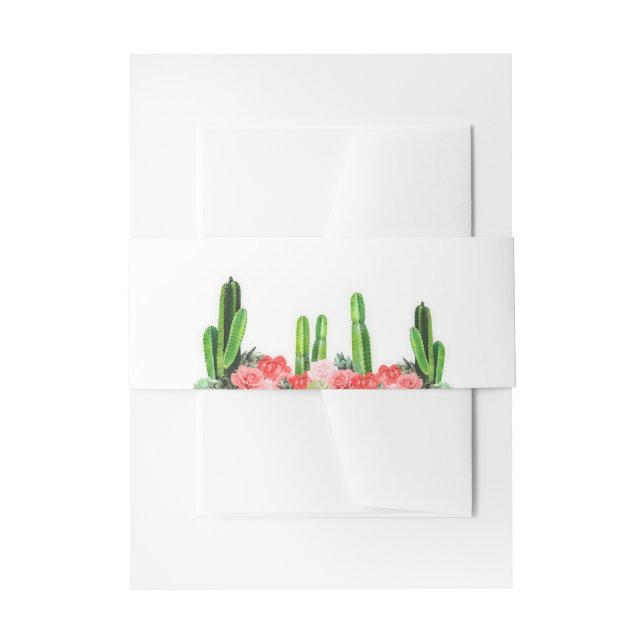 Moderne Kakteen, Sukkulente und Blumen Einladungsbanderole (Vorderseite Beispiel)