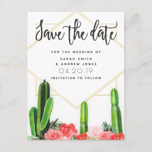 Moderne Kakteen, Sukkulente und Blumenkakteen Save Postkarte