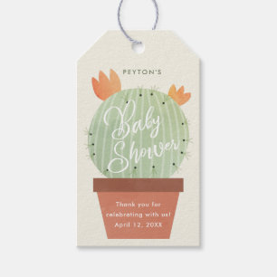 Moderne Kaktus-Baby-Shower-Dankeschön-Verpackung Geschenkanhänger