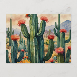 Moderne Kaktus-Postkarte   Minimalistische Wüstenb Postkarte
