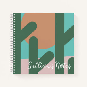 Moderne Kaktuspflanze-Erinnerungsnotizen Notizbuch