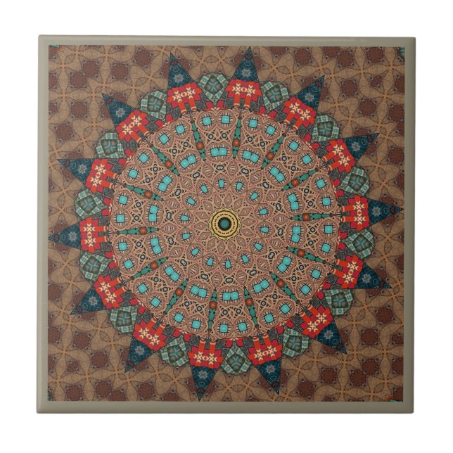 Moderne Kaleidoskop-Keramik Fliese (Vorderseite)