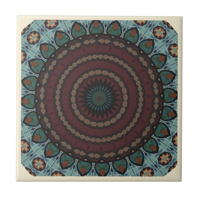 Moderne Kaleidoskop-Keramik Fliese (Vorderseite)