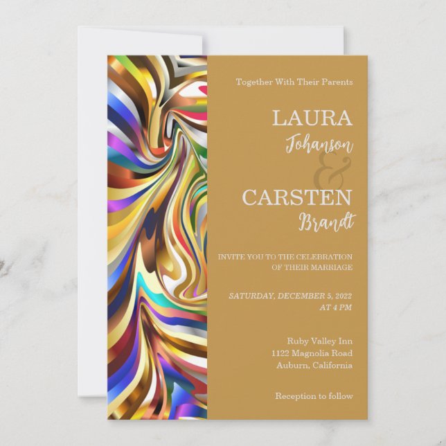 Moderne kaleidoskopische Hochzeitseinladung Einladung (Vorderseite)