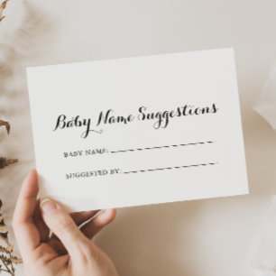 Moderne Kalligrafie Baby Name Suggestions Card